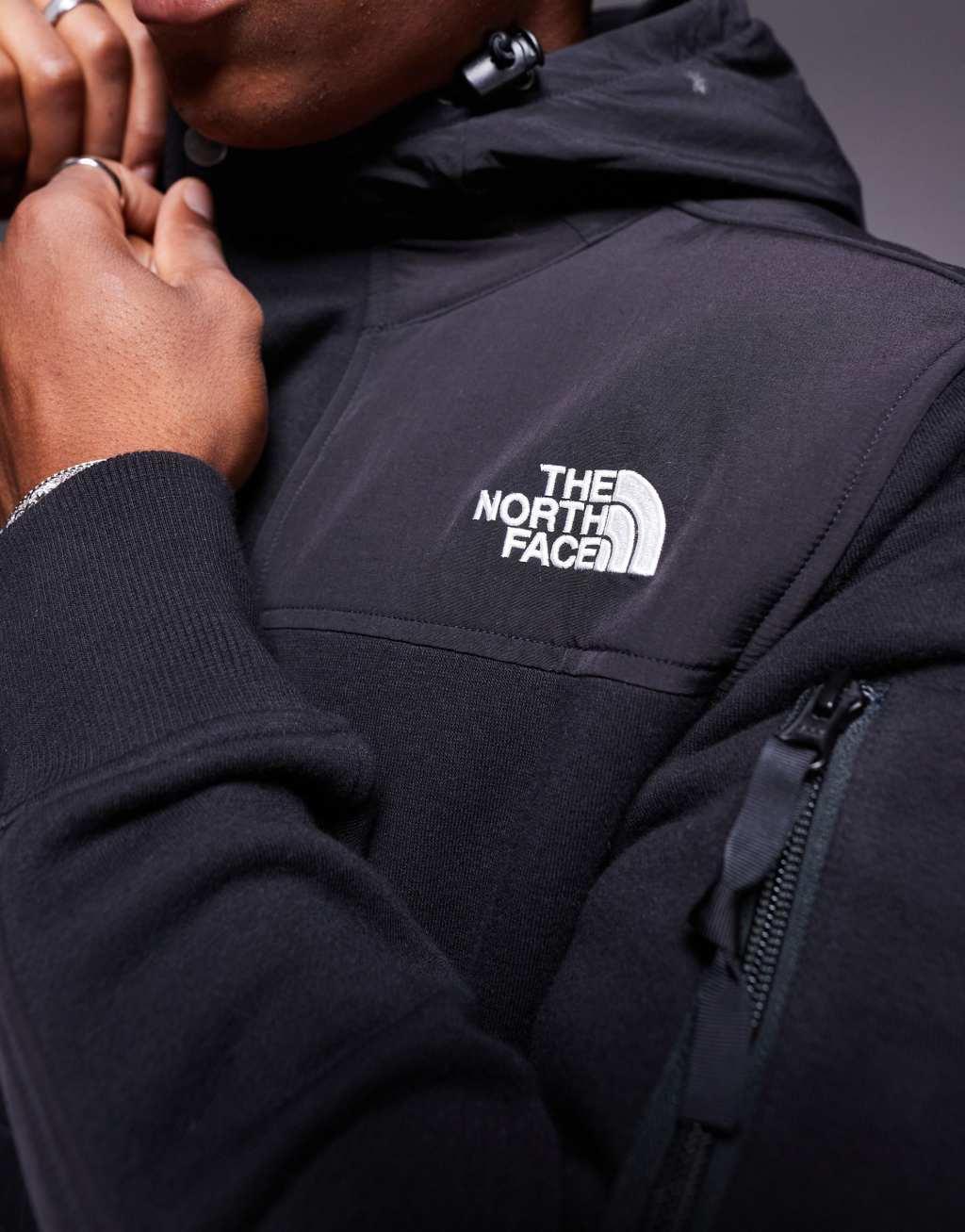 The North Face Highrail fleece insulated hooded jacket in black Product Image