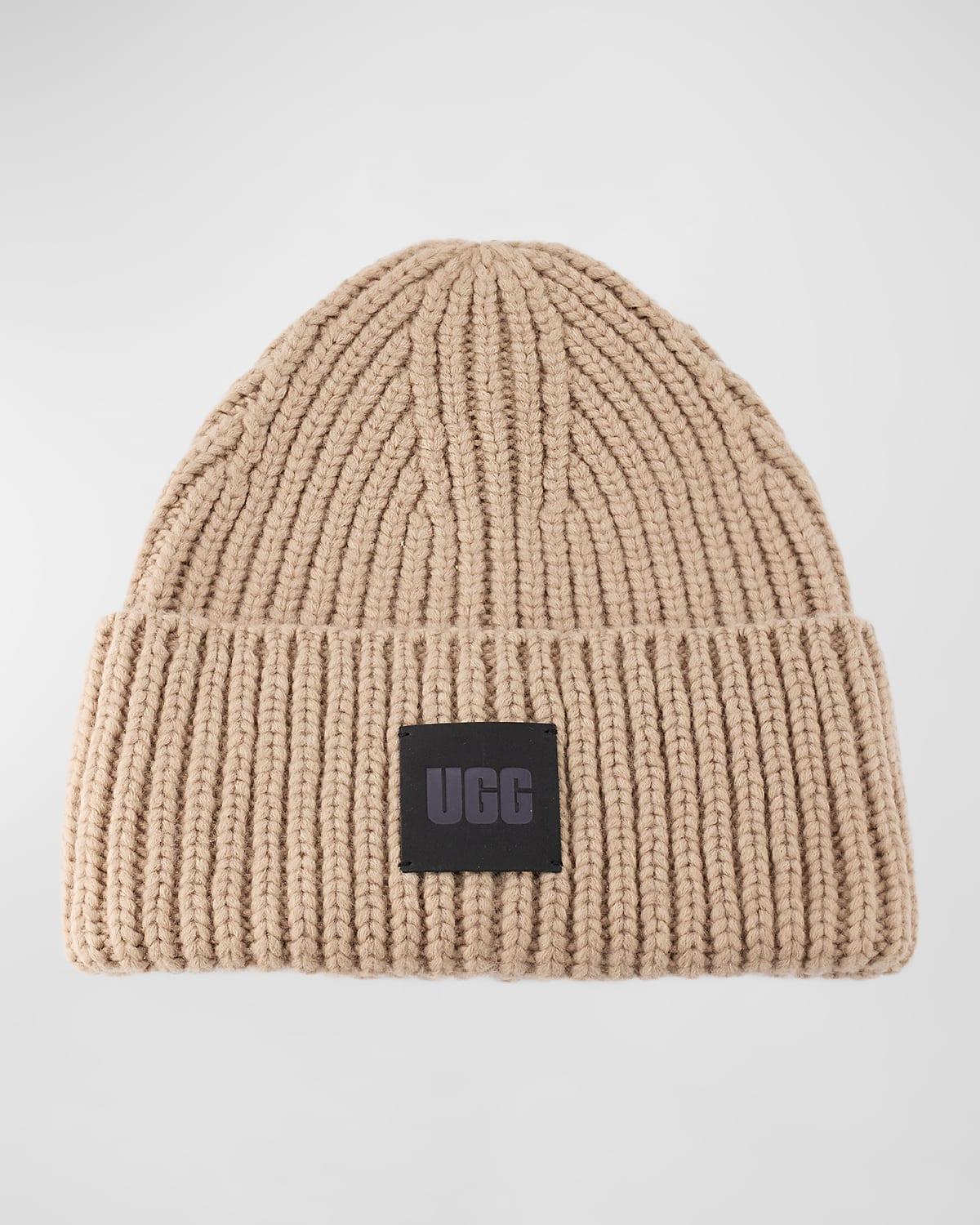 Mens Chunky Rib Knit Beanie Hat Product Image