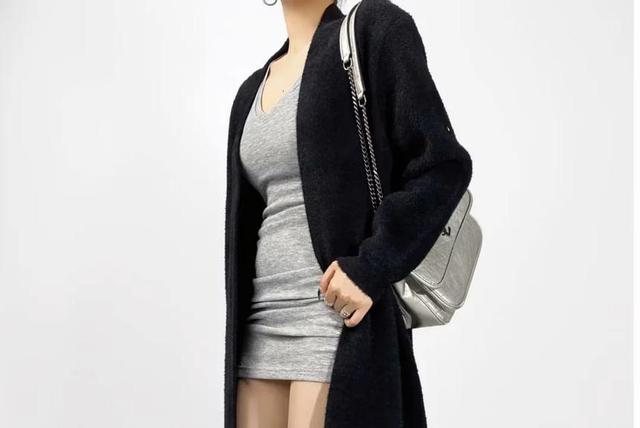 Plain Midi Open Front Cardigan Product Image