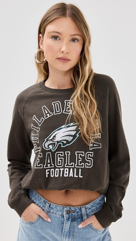 Junk Food Eagles Flocked Raglan Crew Sweatshirt | Shopbop Product Image