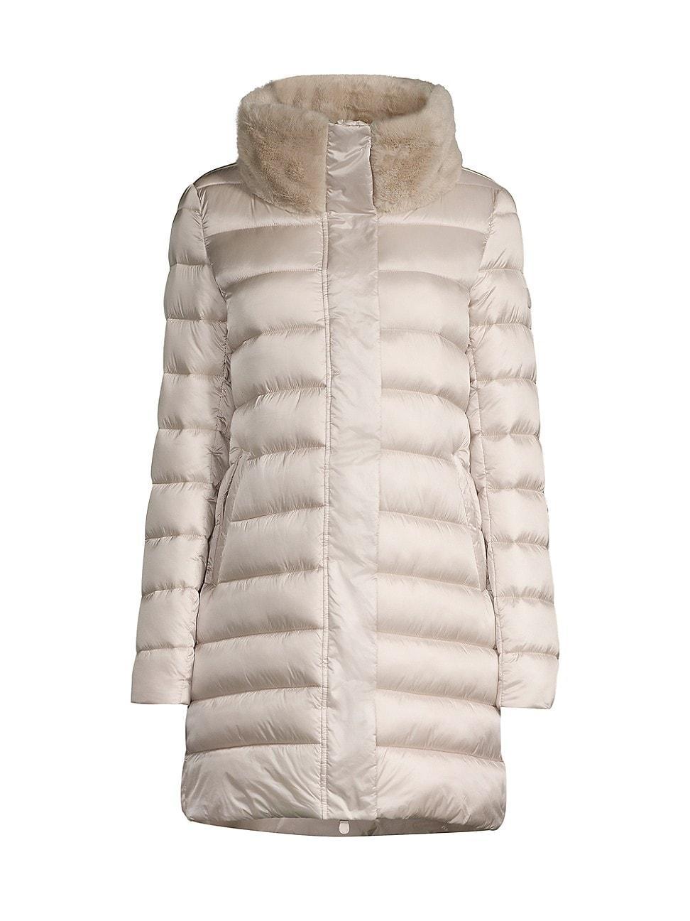 Save The Duck Dalea Faux Fur Collar Puffer Long Jacket Product Image