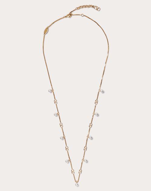 VLOGO SIGNATURE METAL NECKLACE WITH SWAROVSKI® PEARLS Product Image