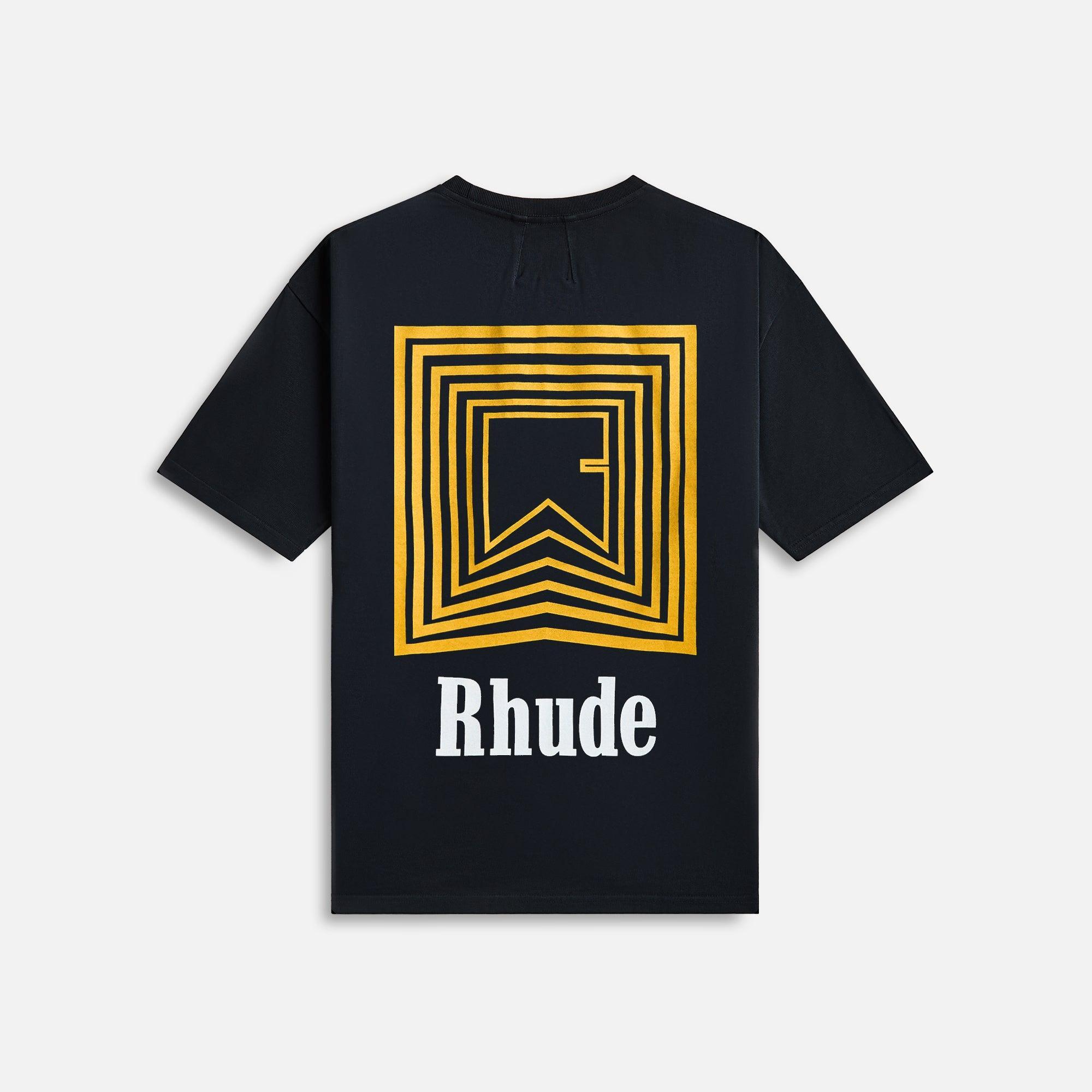 Rhude Chevron Logo Repeat Tee - Vintage Black Male Product Image