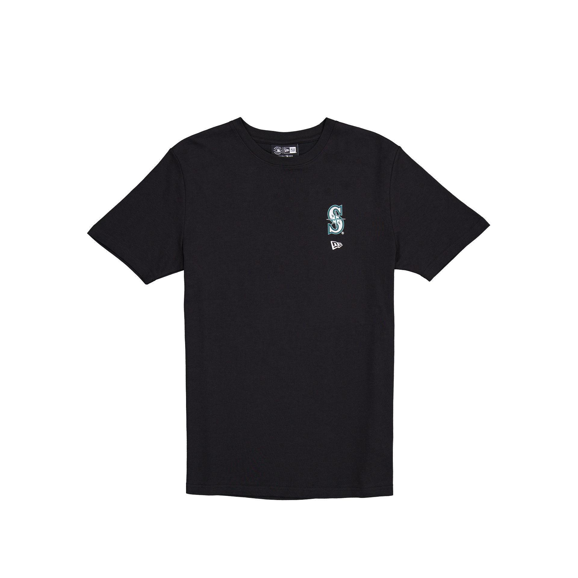 Seattle Mariners Logo Essentials Black T-Shirt Male Product Image