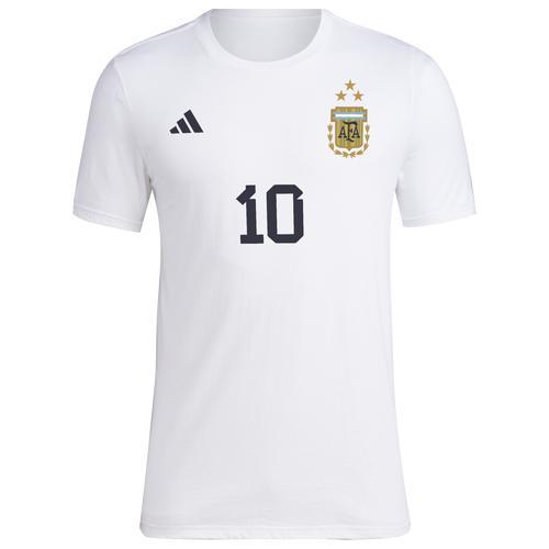 Mens adidas Lionel Messi White Argentina National Team Name and Number T-shirt Product Image