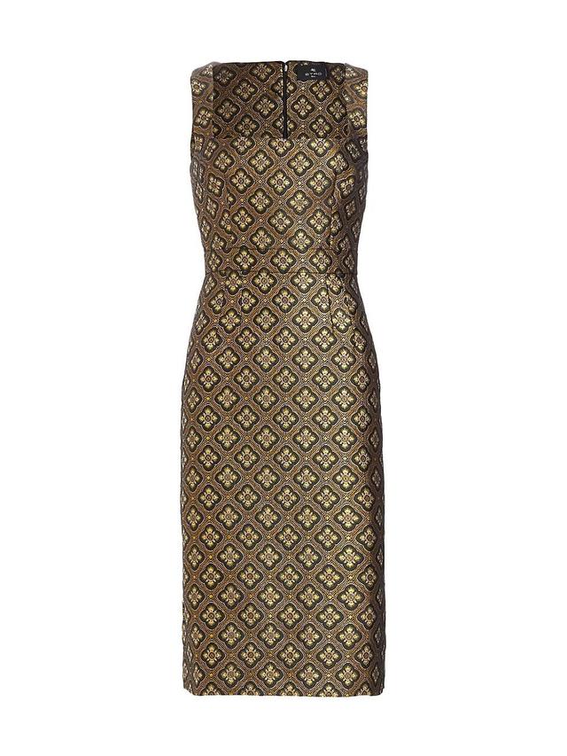 Womens Tapestry Jacquard Sheath Dress Product Image