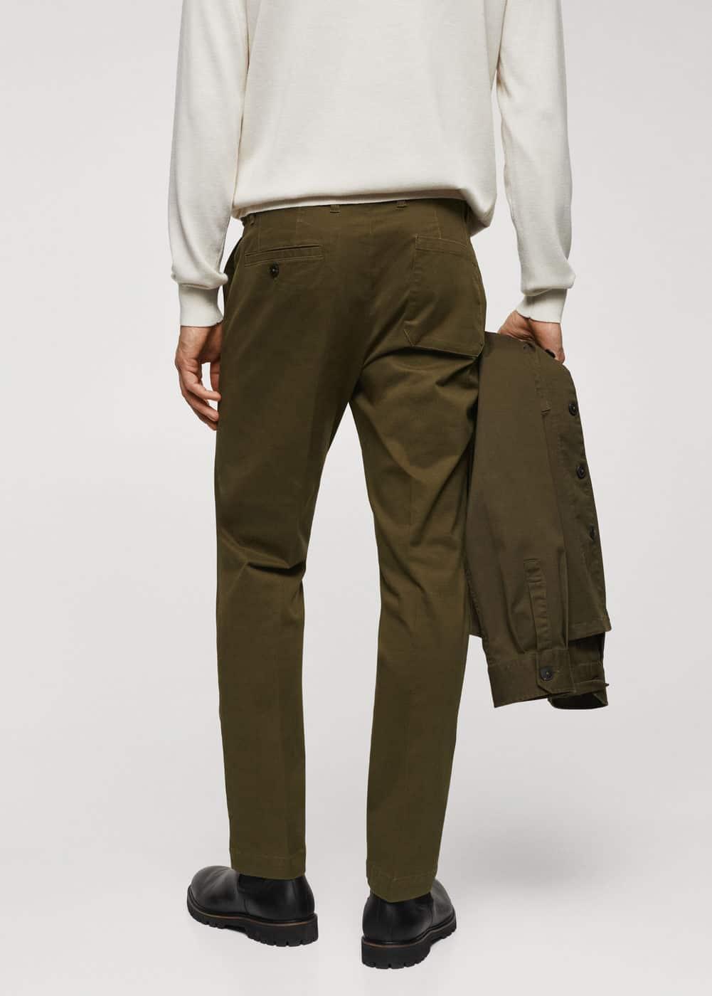 MANGO MAN - Pleated slim fit chinos khakiMen Product Image