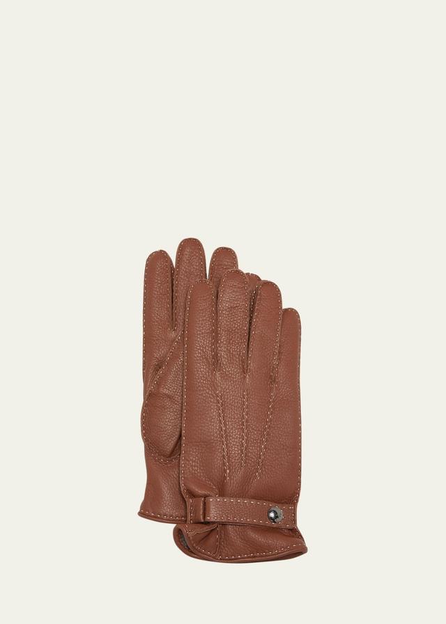 Mens Deerskin Leather Gloves with Cashmere-Silk Lining Product Image