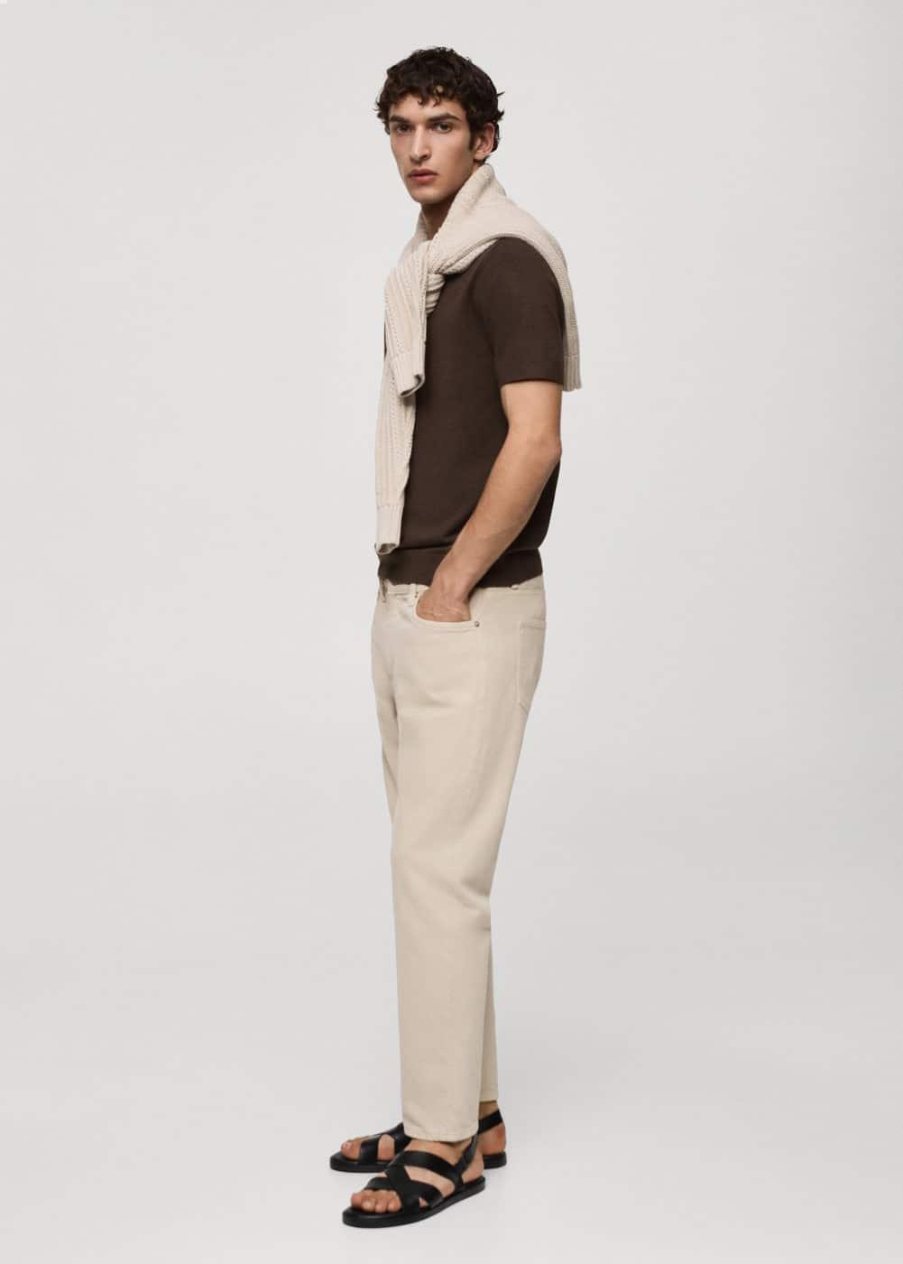 MANGO MAN - Ben cotton tappered-fit jeans beigeMen Product Image