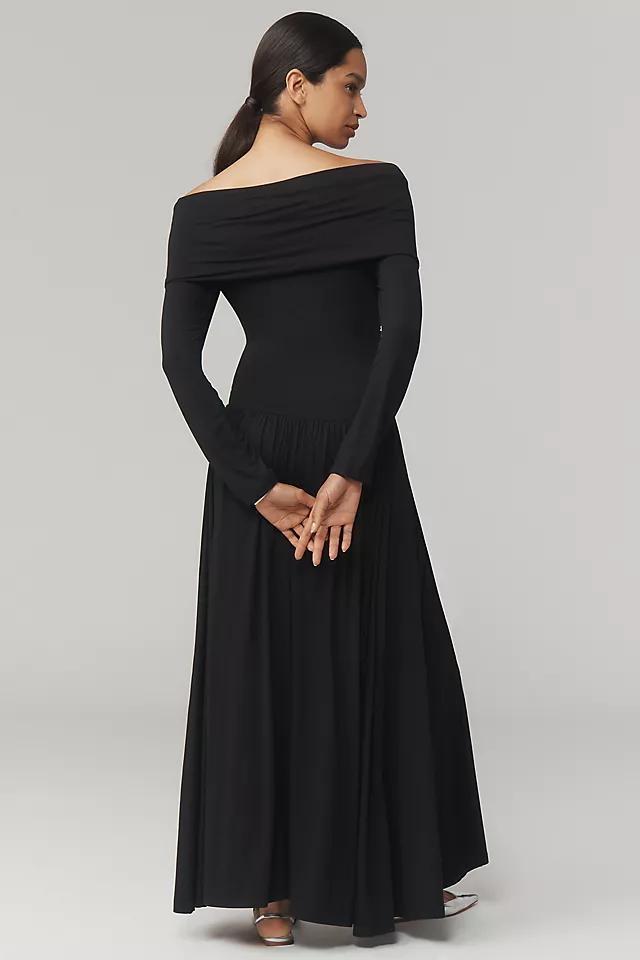 By Anthropologie Long-Sleeve Off-The-Shoulder Knit Maxi Dress Product Image