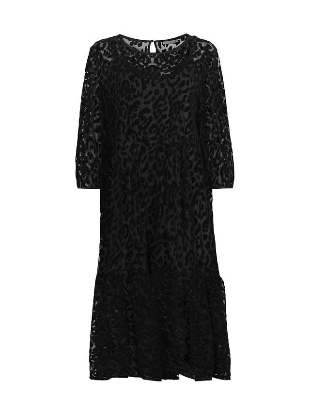 Womens Otilo Leopard Sheer Mesh Midi-Dress Product Image