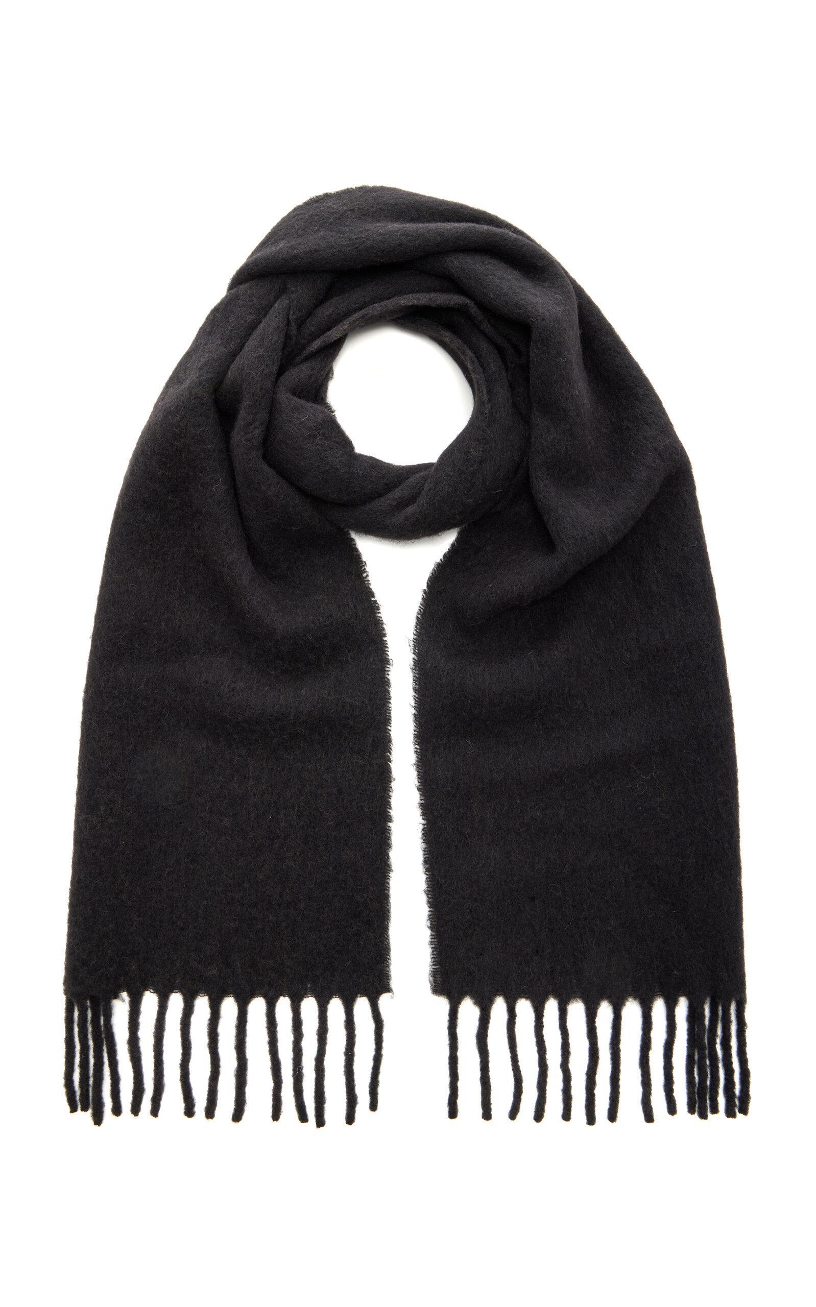 Fringed Wool Scarf In Black product image