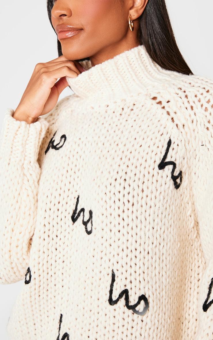 Cream Hohoho Oversized Knitted Christmas Sweater Product Image