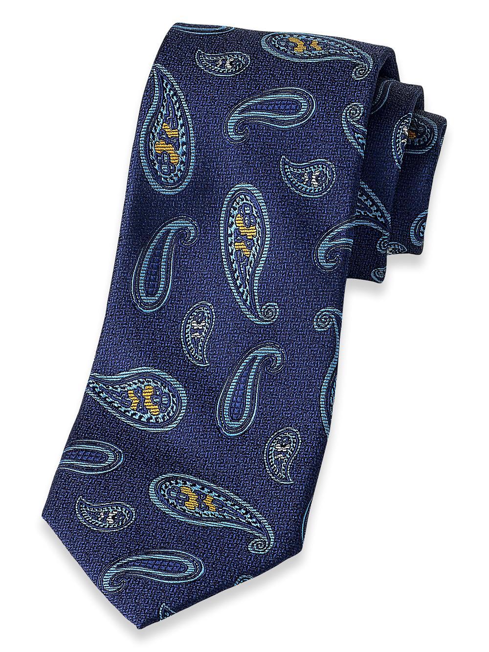 Paisley Woven Silk Tie - Blue Product Image