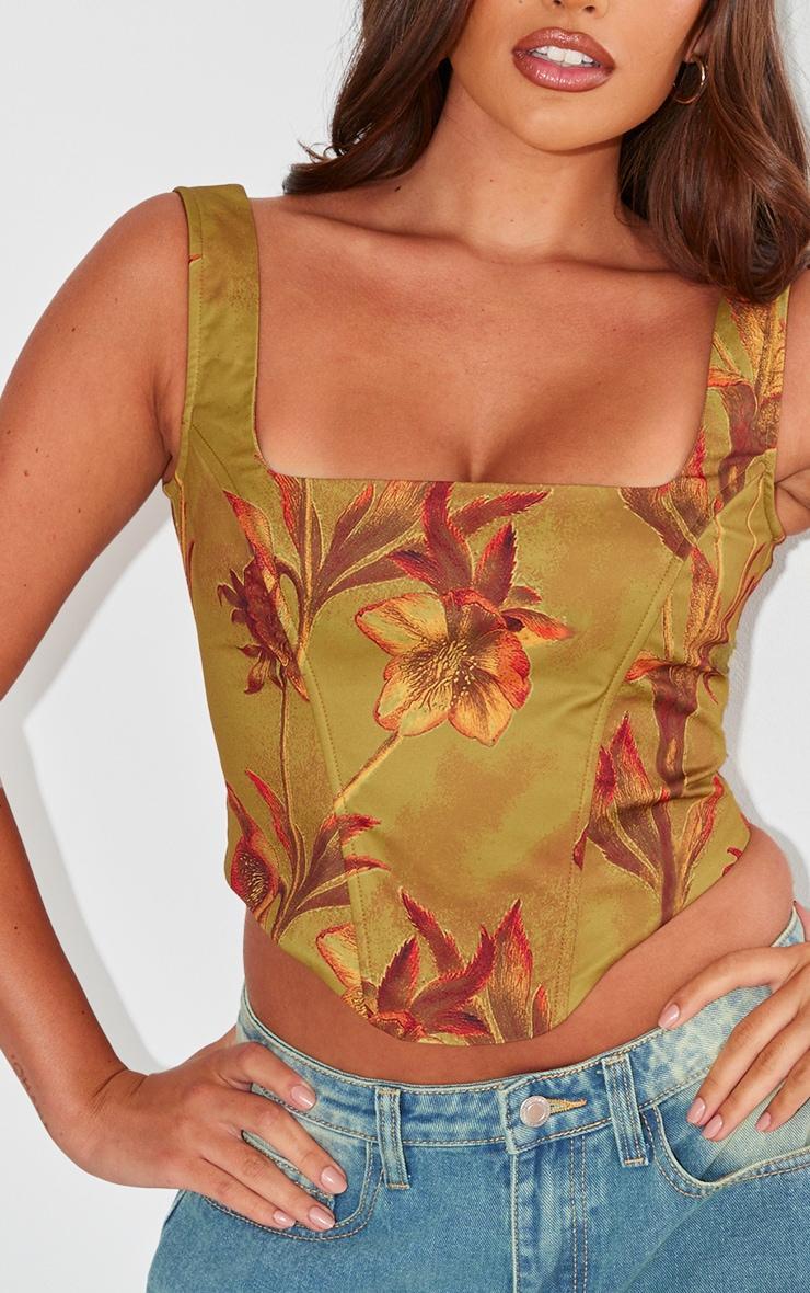 Green Floral Corset Product Image