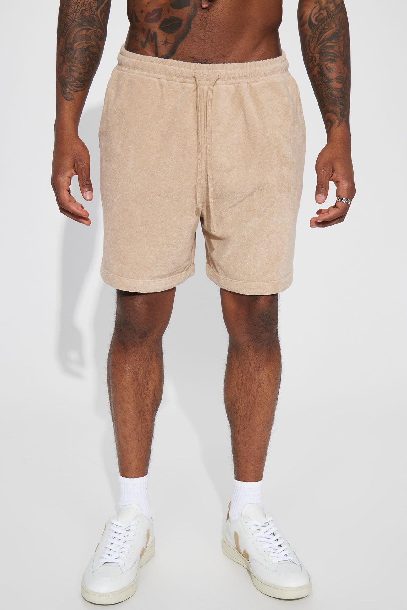 Dipped Terry Knit Shorts - Sand Product Image