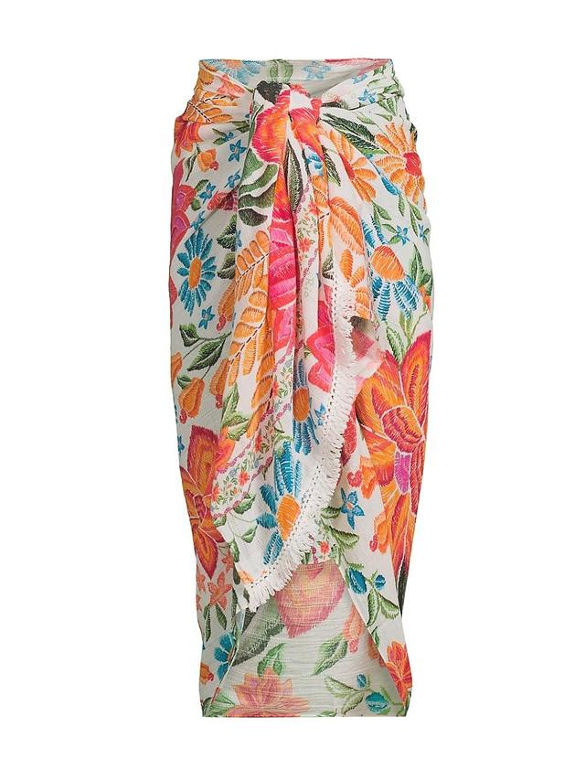 Womens Bloom Garden Cotton Sarong Product Image