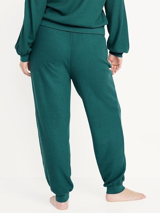 High-Waisted Waffle Lounge Joggers Product Image