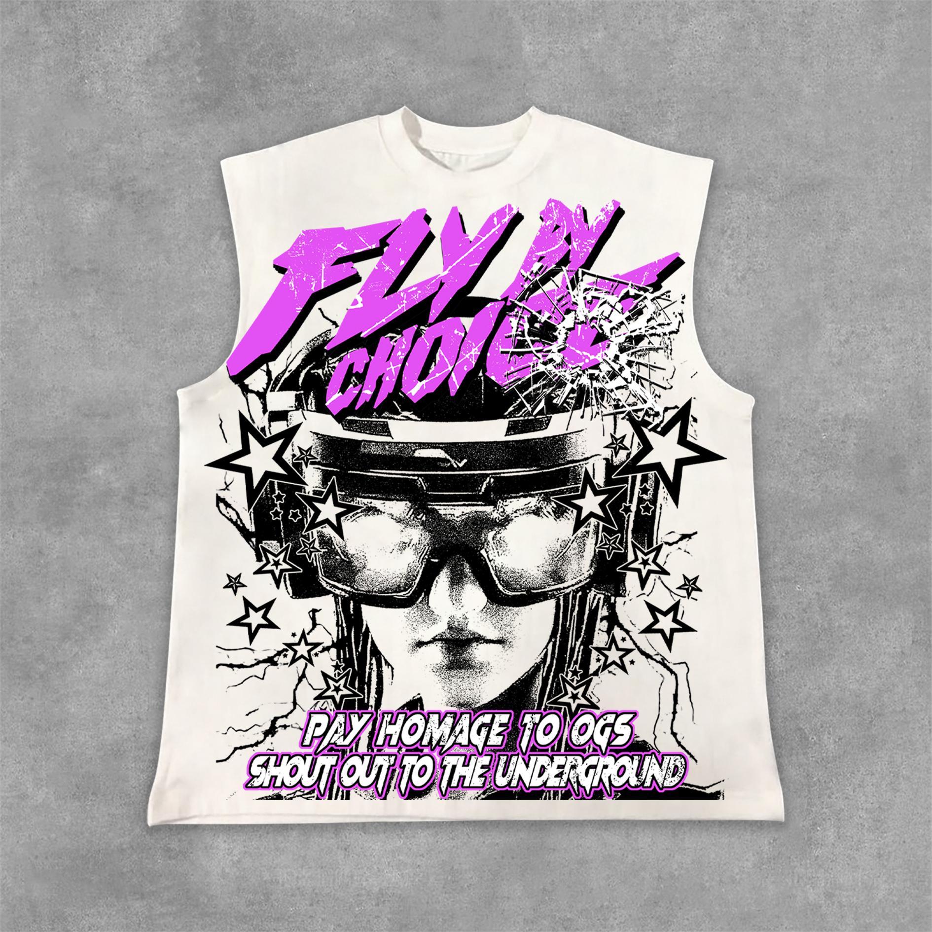 Fly By Choice Graphic Print Cotton Tank Top Product Image