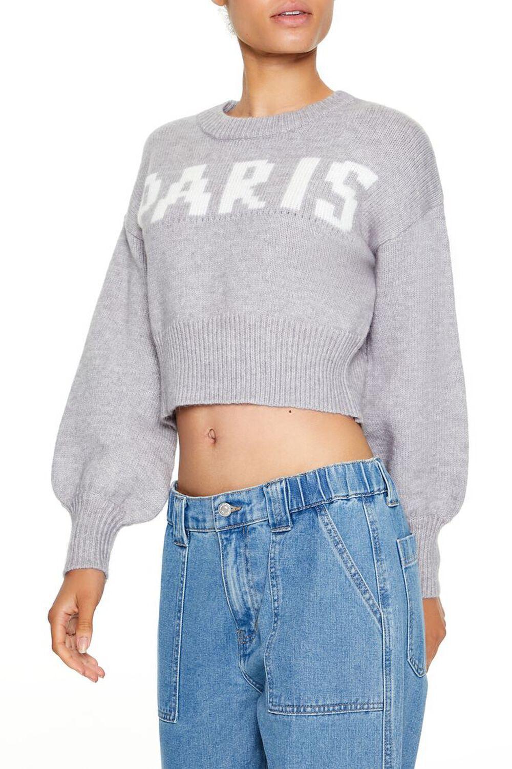 Paris Graphic Cropped Sweater | Forever 21 Product Image