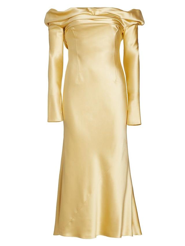 Womens Noa Crepe Satin Midi-Dress Product Image