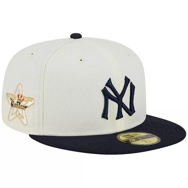 Mens New Era Stone/Navy New York Yankees Retro 59FIFTY Fitted Hat Product Image