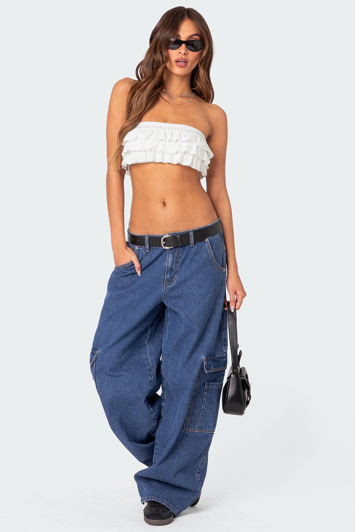 Super Oversized Belted Boyfriend Jeans product image