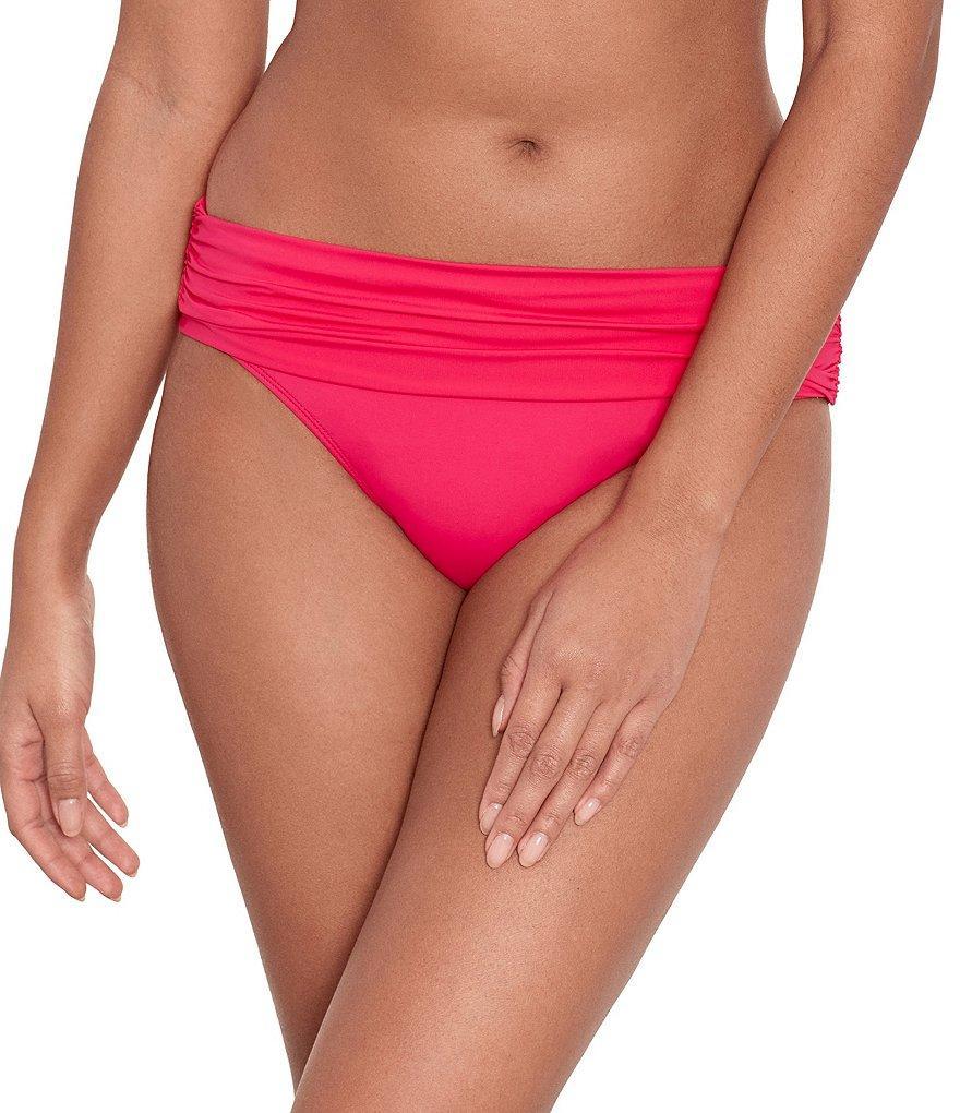 Lauren Ralph Lauren Beach Club Solids Shirred Band Hipster Swimsuit Bottom Product Image