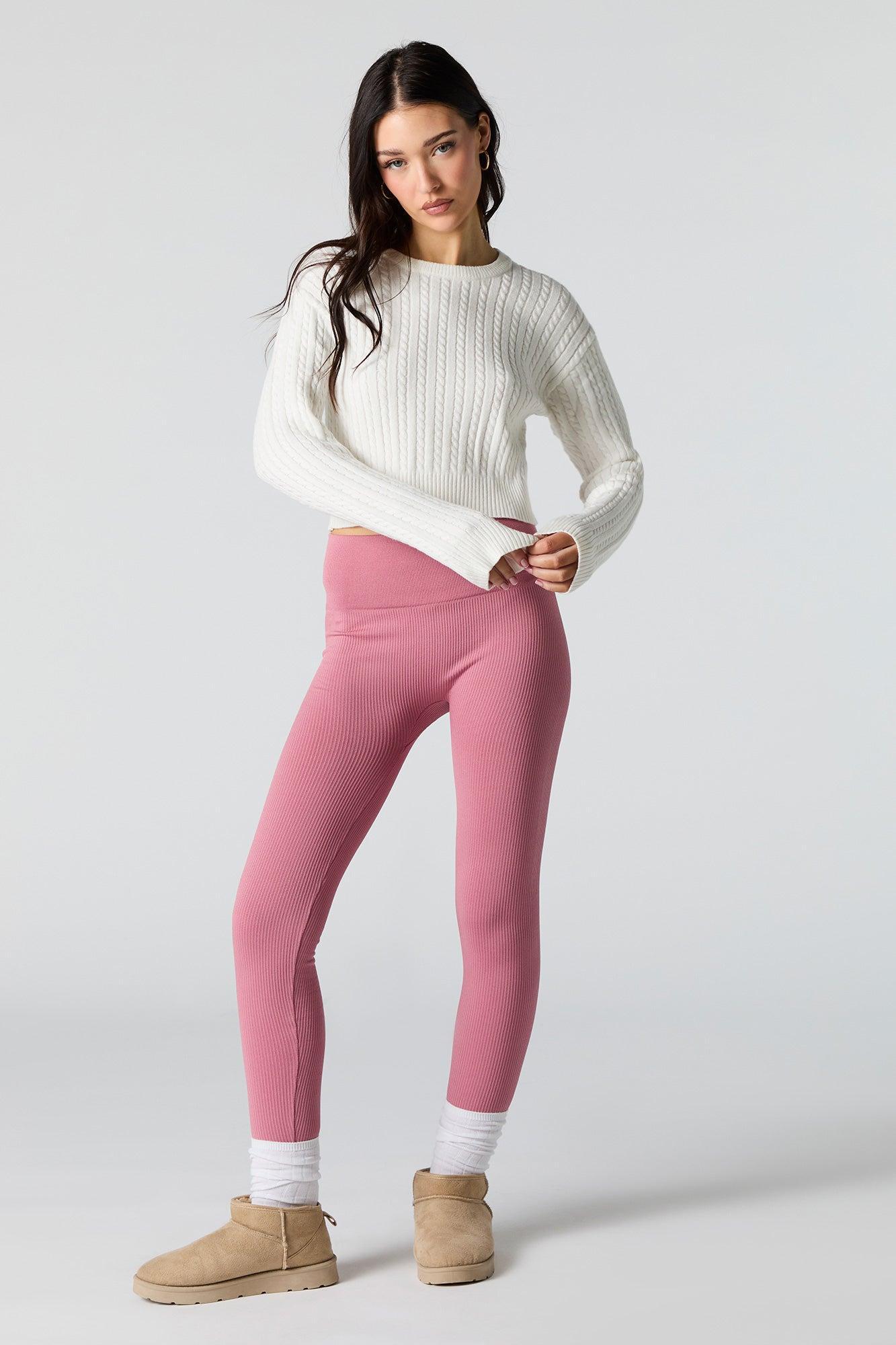 High Rise Seamless Ribbed Legging Female Product Image