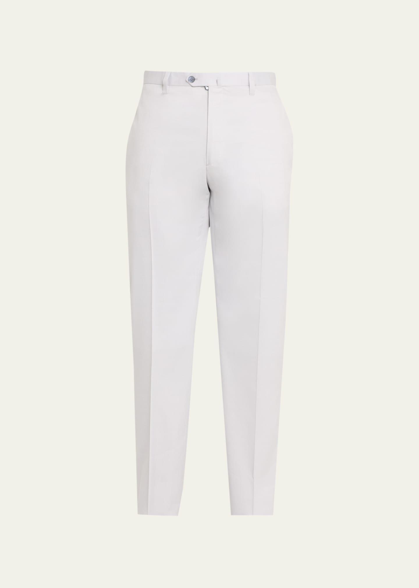 Mens Luxe Twill Flat-Front Trousers Product Image