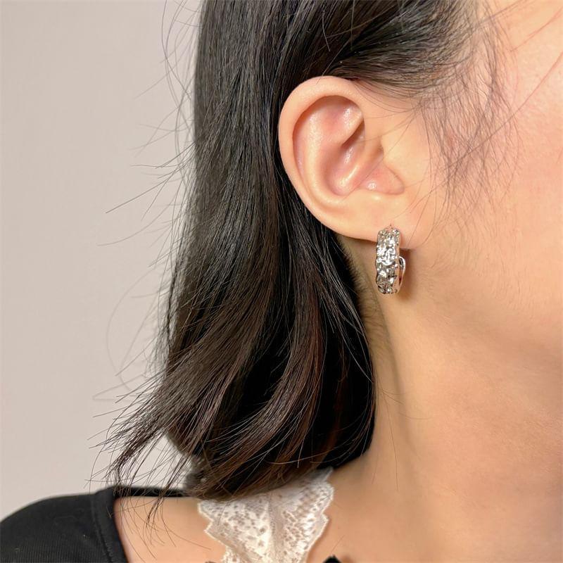 Textured Open Hoop Earring Product Image