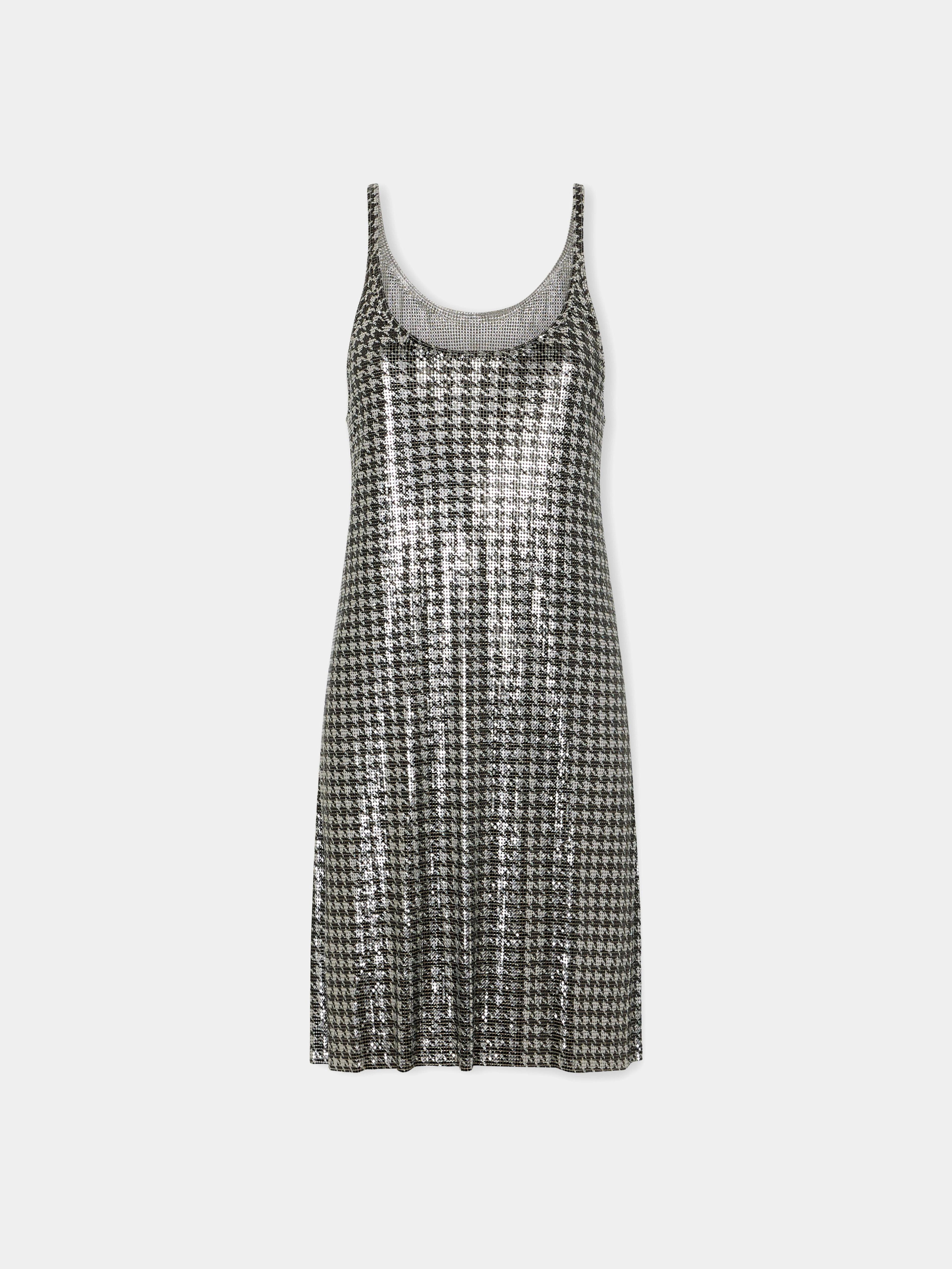 Short dress in patterned mesh Product Image