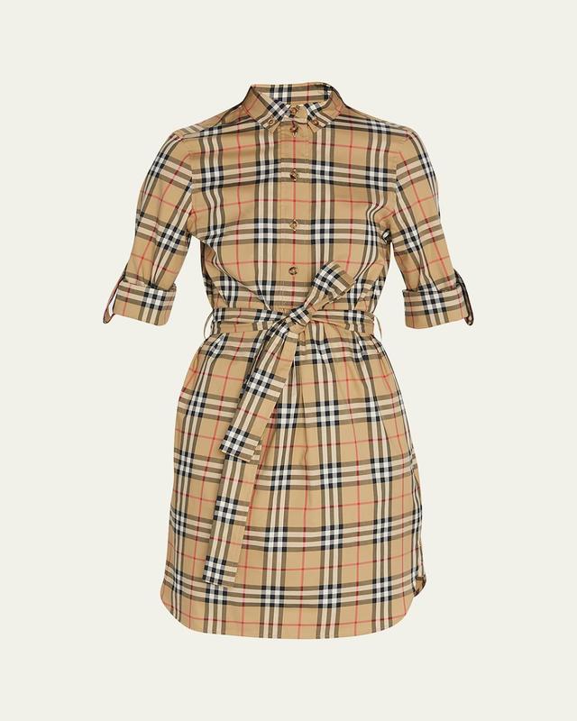 Giovanna Vintage-Checked Cotton Shirtdress Product Image