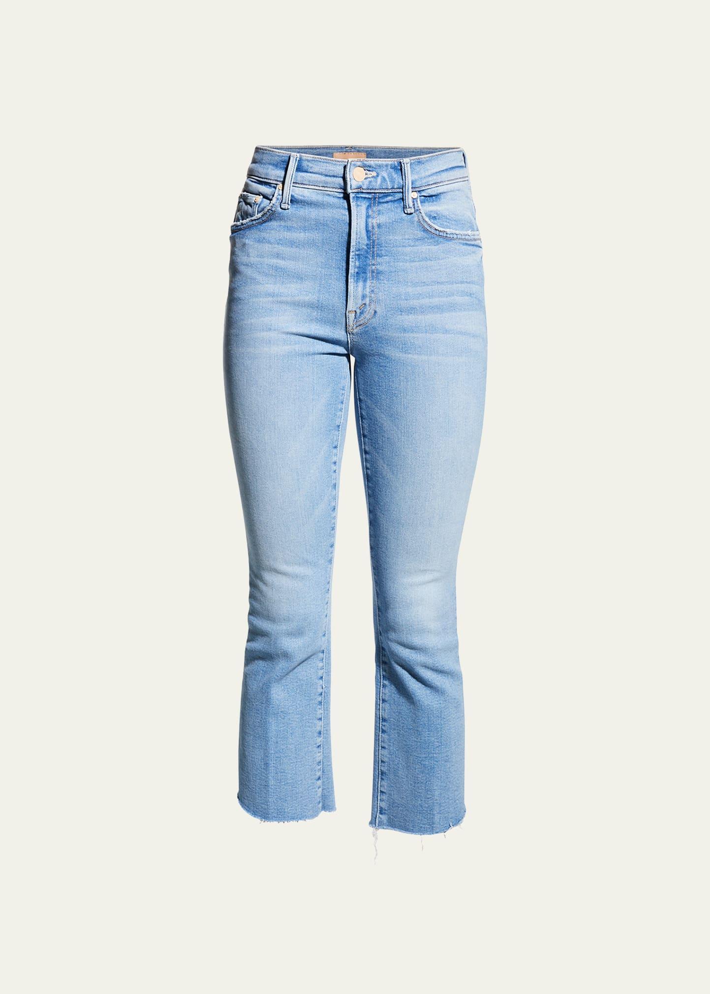 MOTHER The Insider Crop Step Fray in Limited Edition - Blue. Size 28 (also in 24, 25, 26, 27, 29, 30, 31, 32, 34). Product Image