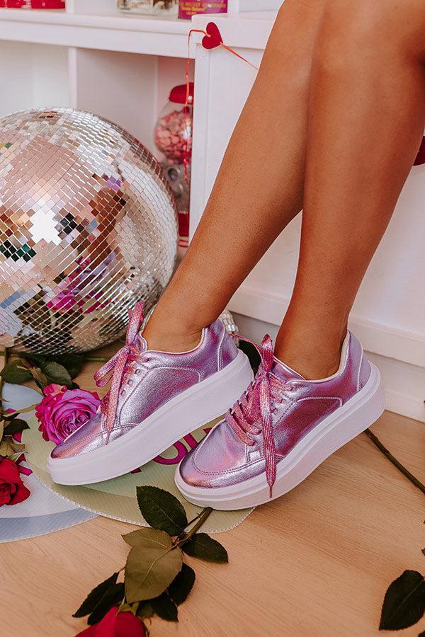 The Kimora Metallic Sneaker In Violet Product Image