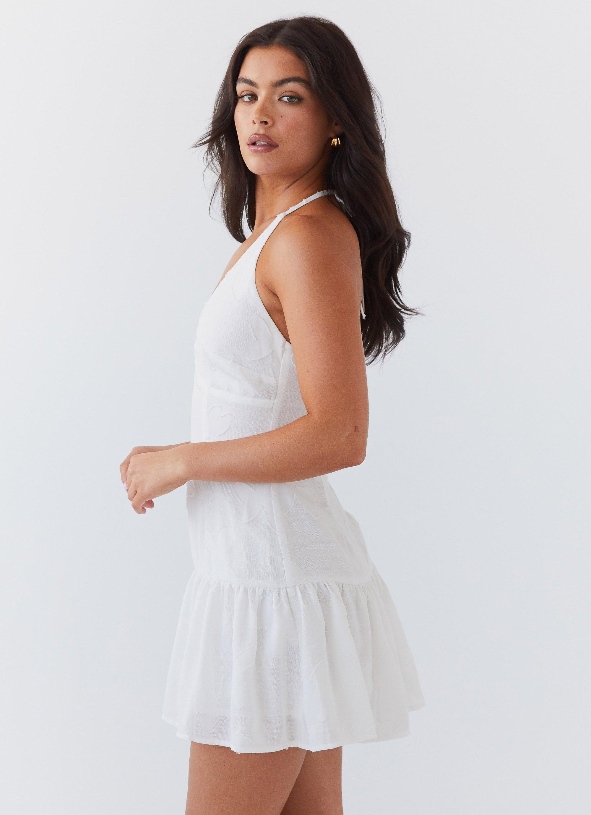 Selena Halter Mini Dress - White Product Image