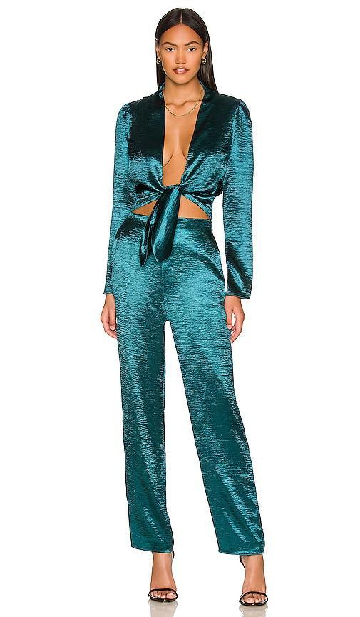 Lovers and Friends Kendall Jumpsuit in Dark Jade Green Product Image