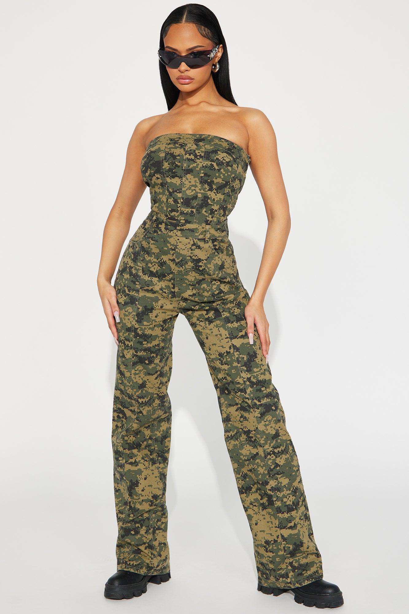 Drafted Camouflage Jumpsuit - Green/combo Product Image