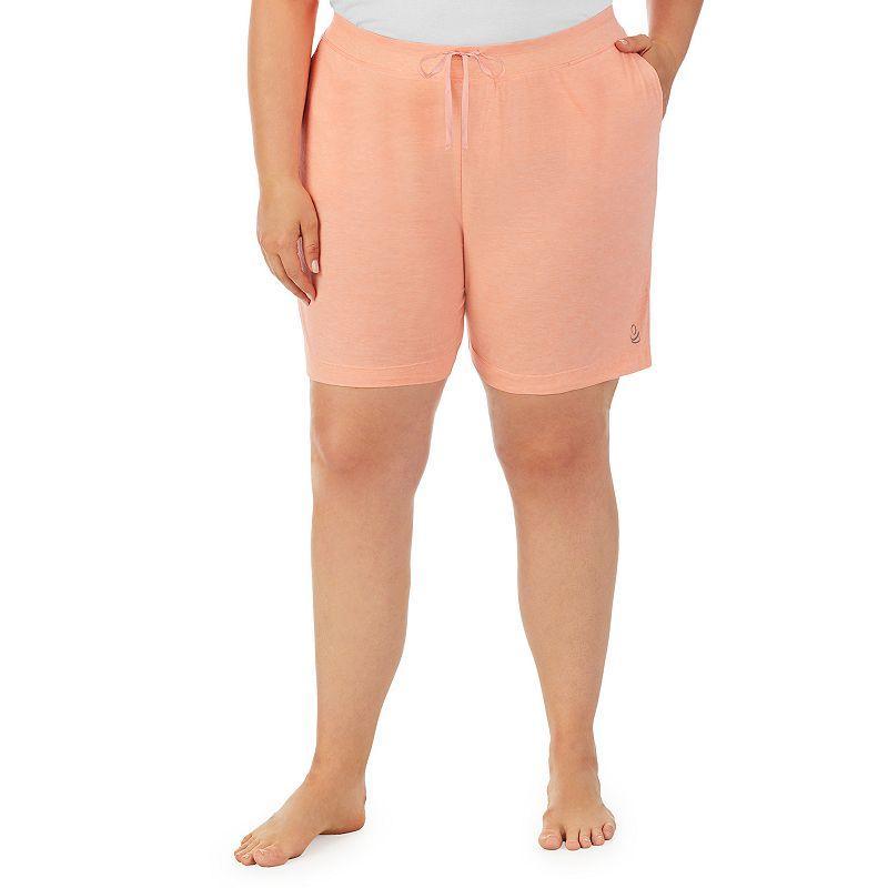 Plus Size Cuddl Duds Essentials Pajama Sleep Shorts, Womens Light Red Product Image