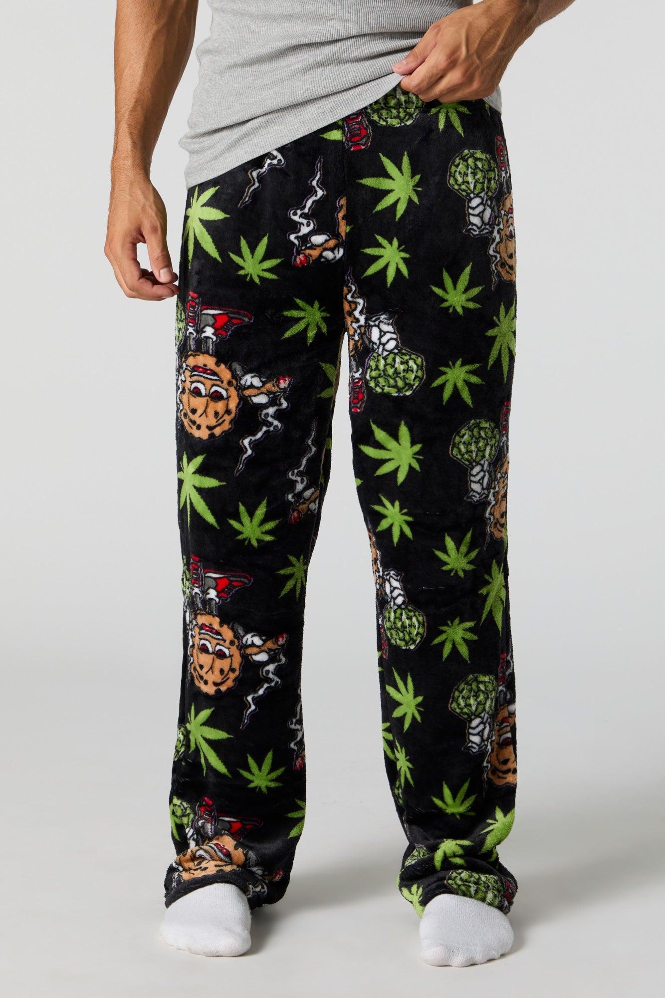 Printed Plush Pajama Pant Male Product Image