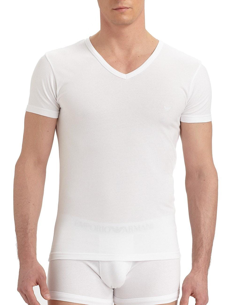 Mens Stretch Cotton V-Neck T-Shirt Product Image