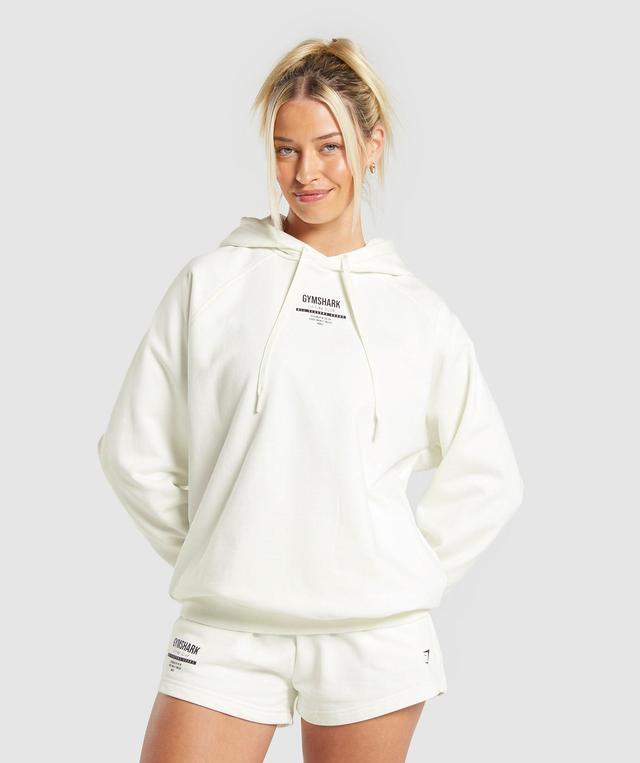 Gymshark Care Label Graphic Brushed Hoodie - Soft White Female Product Image