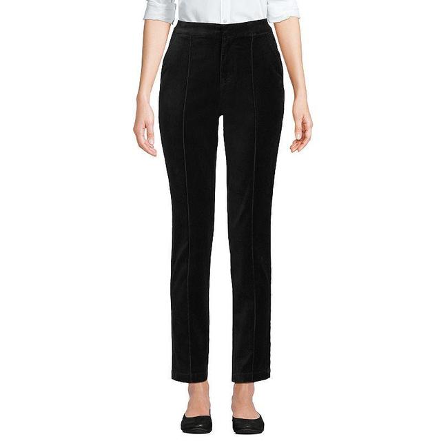 Womens Lands End Velvet High Rise Pintuck Pencil Ankle Pants Product Image