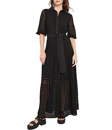 Misook Tie Waist Lace Maxi Dress Product Image