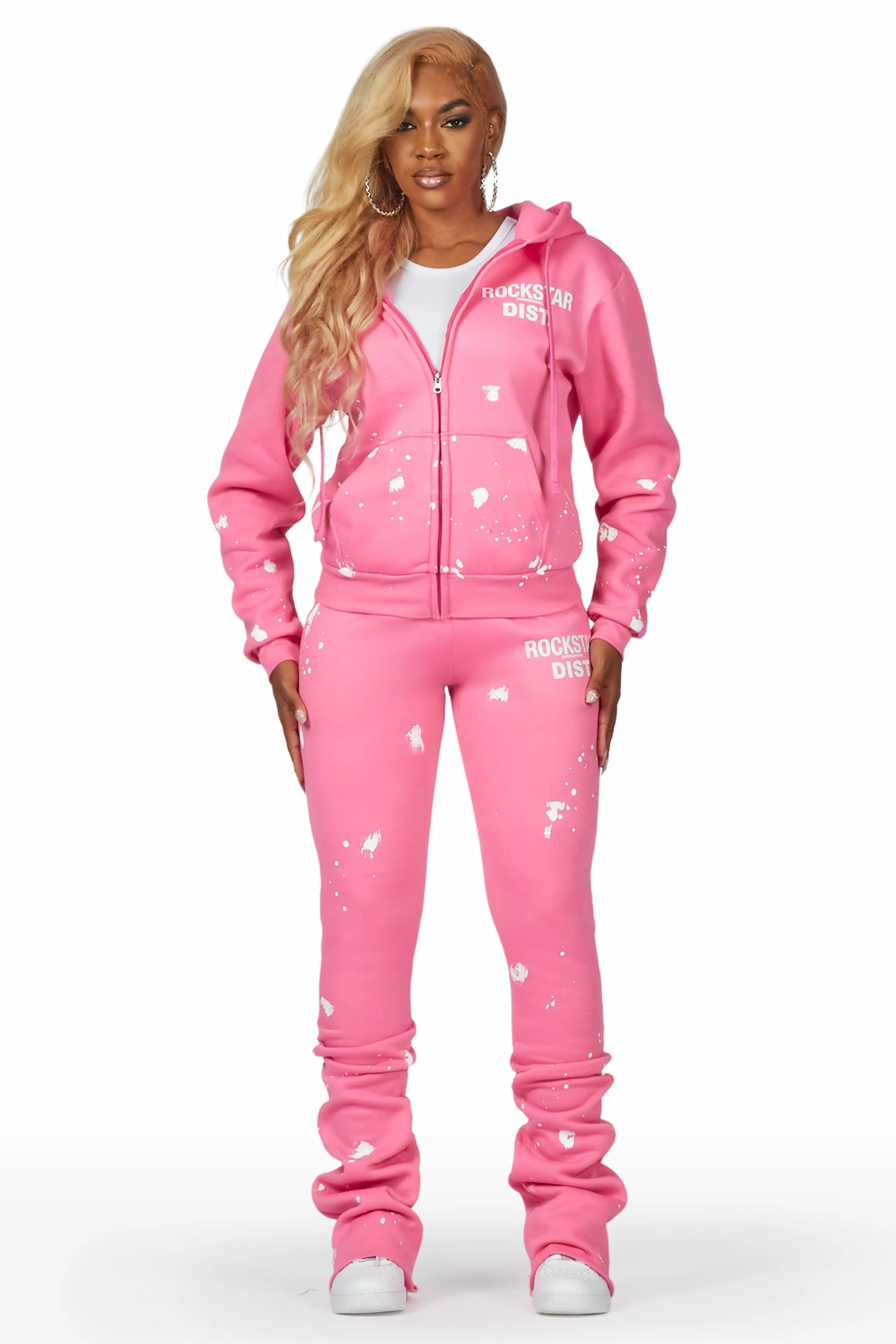 Halloway Bubblegum Pink Zip Up Super Stacked Trackset Female Product Image