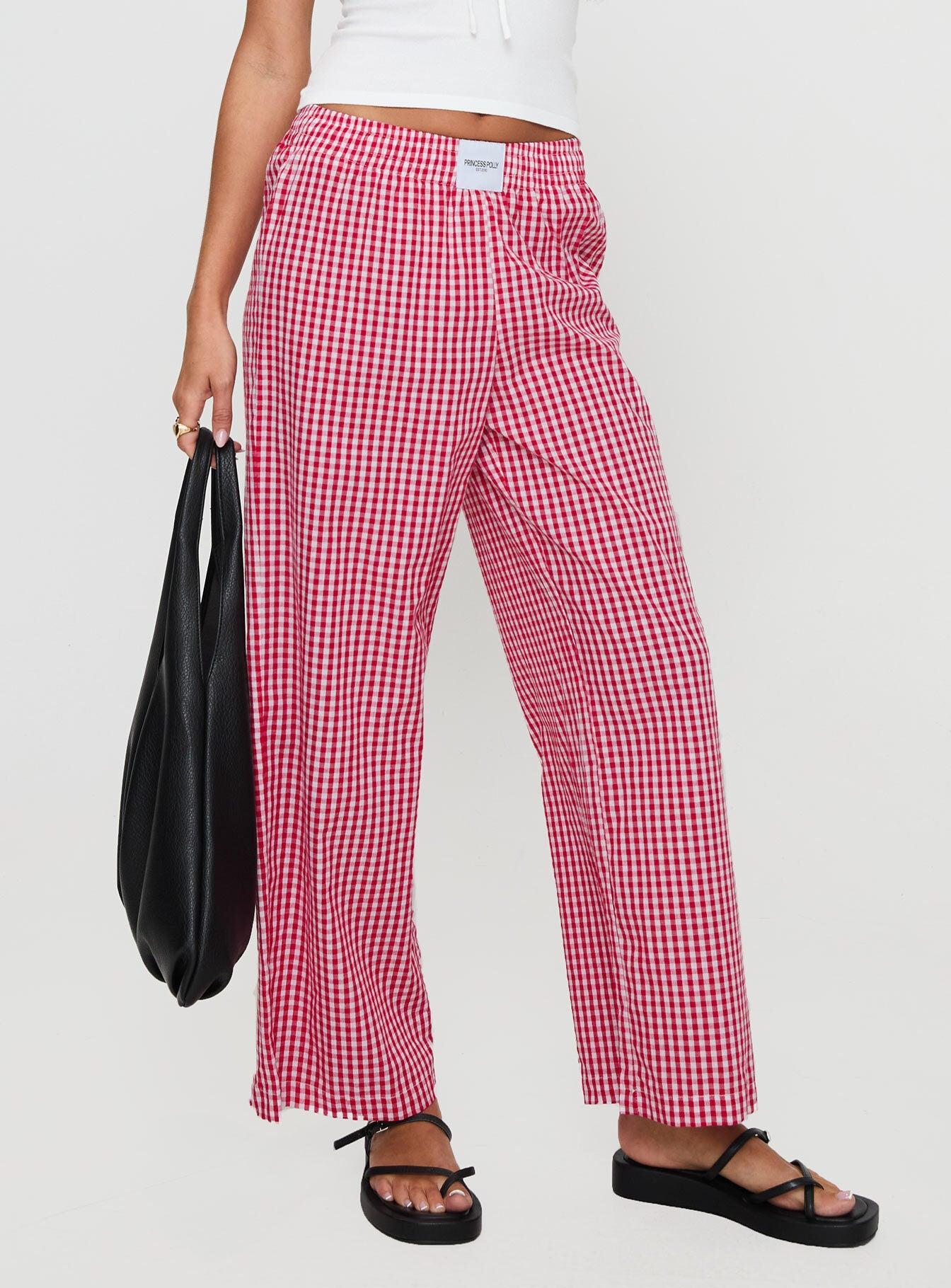 Beach House Pants Red Gingham Product Image