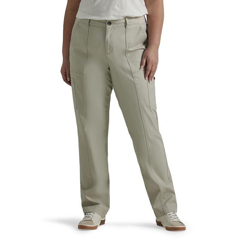 Plus Size Lee Ultra Lux Comfort with Flex-To-Go Utility Pants, Womens Salina Grey Product Image