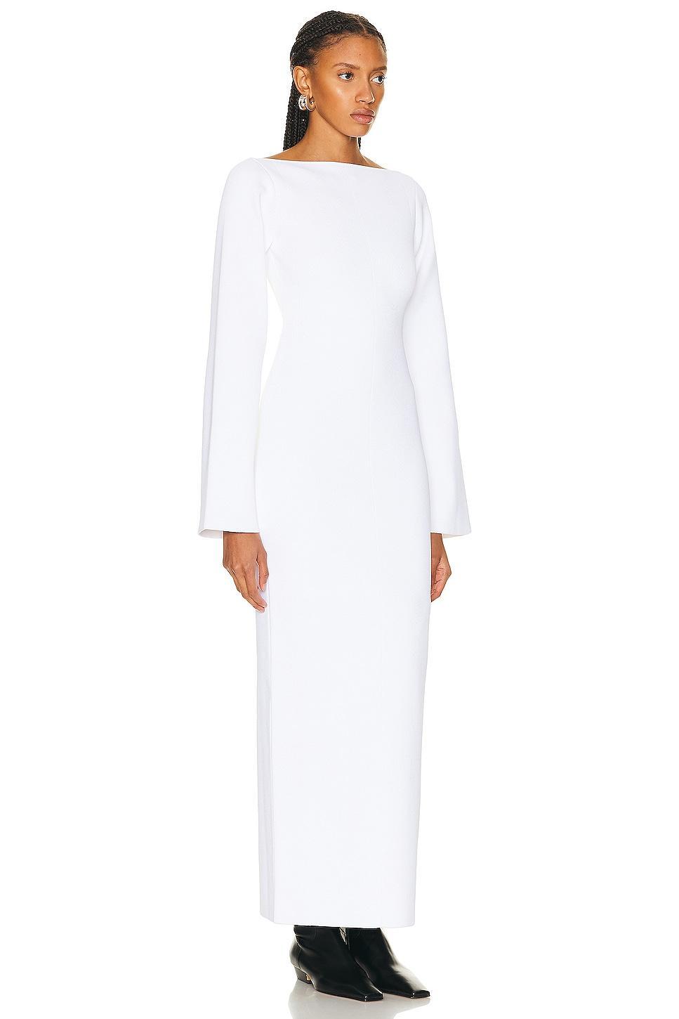 KHAITE Alta Dress in Glaze - White. Size M (also in L, S). Product Image