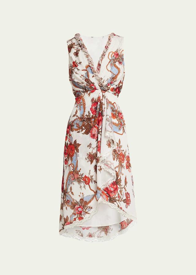 KOBI HALPERIN Carine Floral Print High-Low Dress Product Image