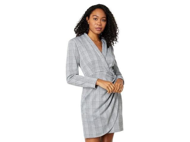 Donna Morgan Metallic Plaid Blazer Dress (Grey/Black) Women's Dress Product Image